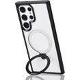 thumbnail image 4 of Magnetic Designed for Samsung Galaxy S23 Ultra Case,Compatible with Magsafe Wireless Charging,Invisible Stand,Shockproof Transparent Slim Protective Case for Samsung S23 Ultra Case,Black, 4 of 7