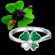 thumbnail image 4 of Anillo Talonior Shamrock con trébol de 4 hojas para el Día de San Patricio, plateado, 4 of 8