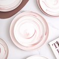thumbnail image 3 of Stone Lain Marble Porcelain Dinnerware Set, 32 Piece Service for 8, Matte Pink, 3 of 5