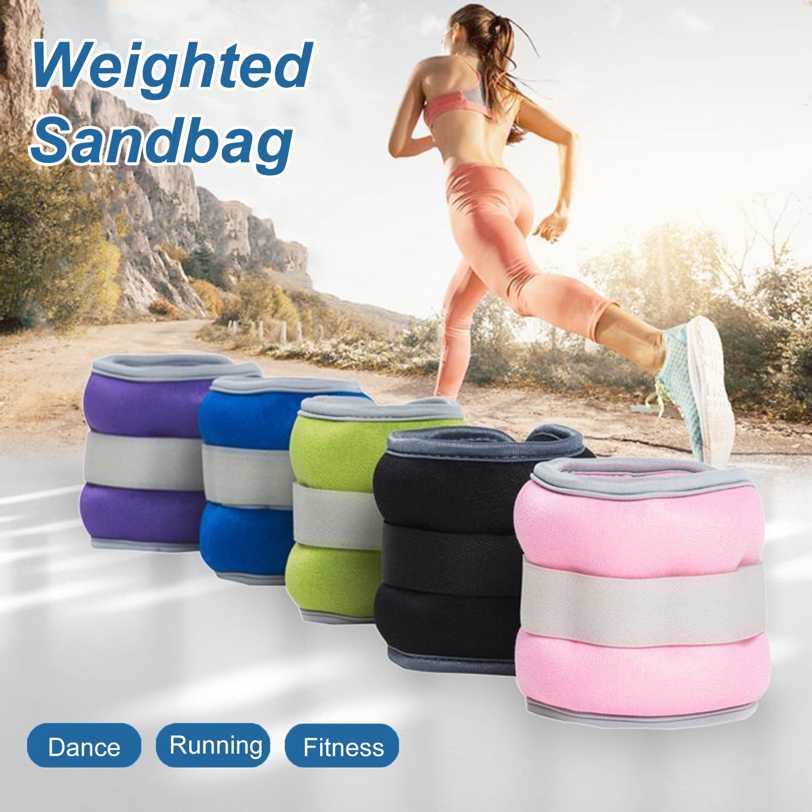 YIFAEUX 2Pcs Sports Cuffs Foot/Wrist Weights Fitness Weight Sandbag for Leg Arm Ankle Exercise Dance Student Training Adult Rehabilitation Wrist Weighted Sandbag for Running Jogging Gym