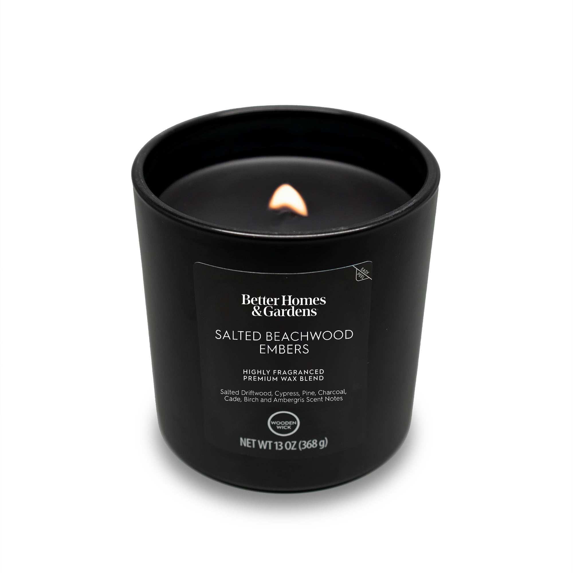 (4 pack) Better Homes & Gardens 13 oz Beechwood & Embers Scented Wooden Wick Jar Candle