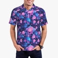 thumbnail image 1 of Fotbe Blue Skull Rose Camiseta Polo de Golf para Hombre con Estampado – Camisa Deportiva Transpirable con Cuello Abotonado-Large, 1 of 6