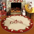 thumbnail image 4 of Decoraciones navideñas, adornos navideños, regalos navideños, alfombra redonda navideña para sala de estar, estudio, alfombra sintética, antideslizante, antisuciedad, fácil de limpiar, manta absorbent, 4 of 6