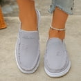 thumbnail image 6 of Women's Canvas Slip-On Loafers with Frayed Edges, Lightweight Comfortable Casual Shoes, Footwear for Everyday Walking and Outdoor Activities Gray 39, 6 of 10