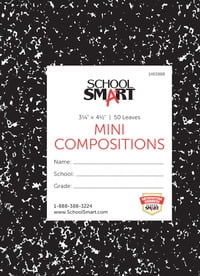 50 Sheets School Smart Mini Composition Book Pack of 3 3-1/4 x 4-1/2 Inches 