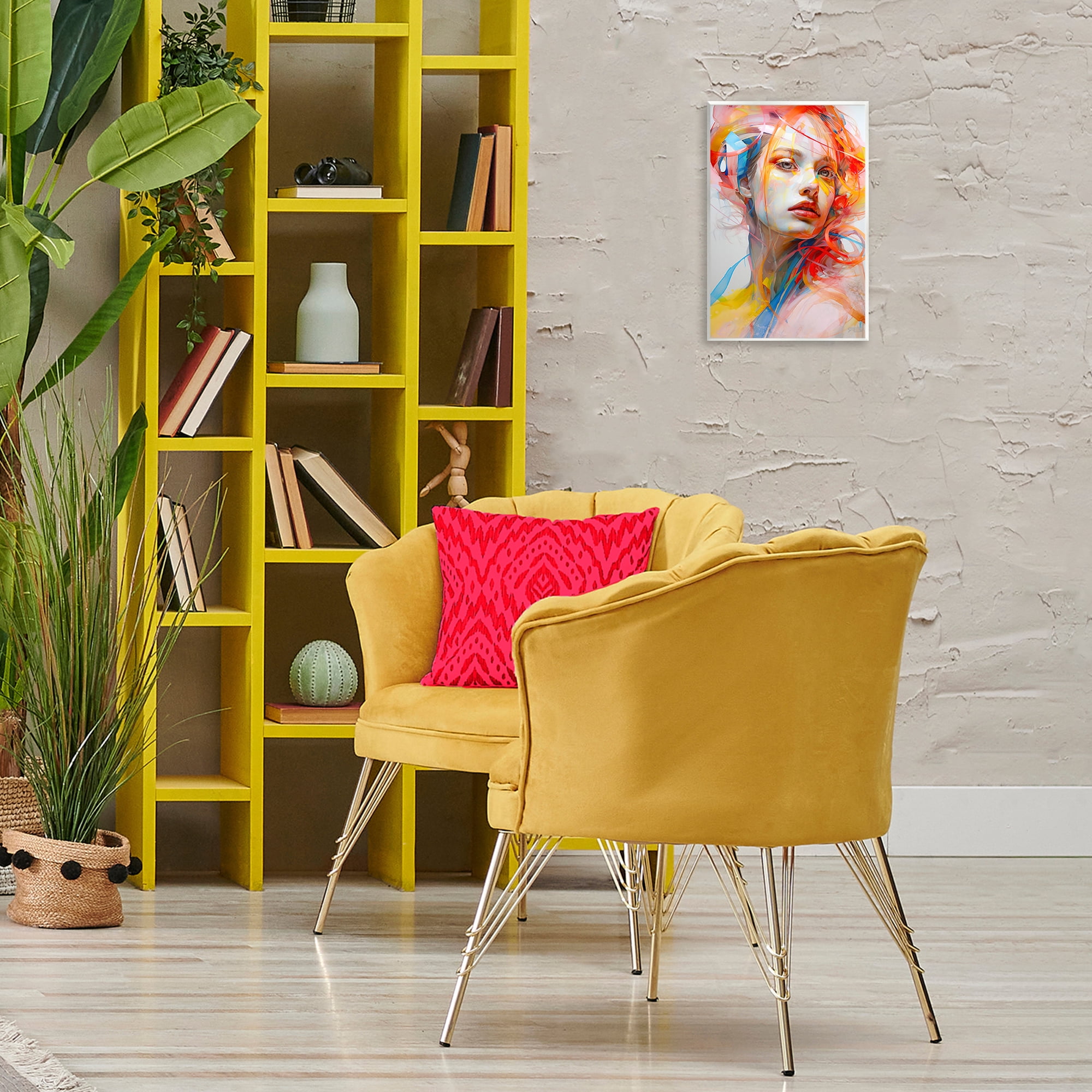 Stupell Industries Swirling Hair Portrait Novelty Painting Unframed Art Print Wall Art, 10 x 15