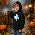 thumbnail image 4 of BRGZLK Toddler Boys Girls Halloween Sweatshirt Stylish Cute Pumpkin Ghost Long Sleeve Fleece Pullover Hoodies Crewneck Comfortable Shirt Tops with Pockets Black A 3-4 Years, 4 of 9
