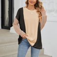 thumbnail image 4 of Scyoekwg Womens Long Sleeve Tops Trendy Color Block Graphic Tee Fall Clothes Pullover Tops Dressy Casual Loose Crewneck Tunic Tops Blouses(Black,M), 4 of 8