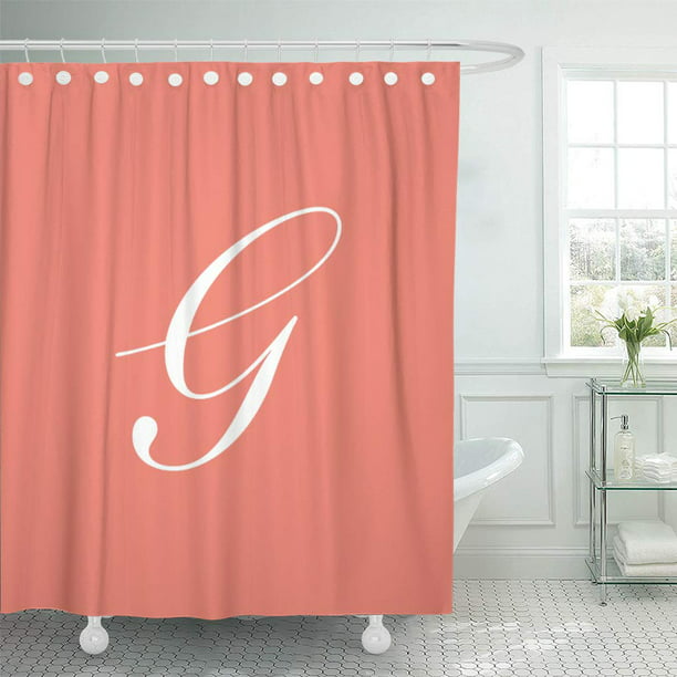 Cynlon Gianna Letter G C Gina, Gabriella Natural Linen Shower Curtain