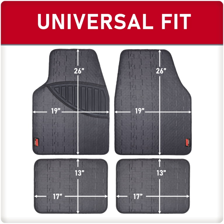 Genuine Dickies 4-Piece Black Enduro Floor Mats, Sure-Grip Backing