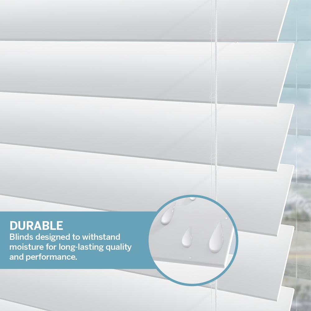 LEVOLOR BASICS 2" Cordless Faux Wood Blinds, White, 32" Width x 64" Length