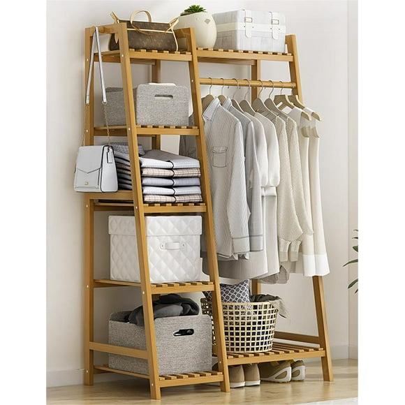 CC005 - Storage Clothing Rack-Wood（80cm）