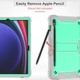 thumbnail image 2 of ELEHOLD Rugged Case for Samsung Galaxy Tab S9 (2023) Three-Layer Hybrid Muti-Functional Case with Built-in Kickstand Pencil Holder Full Protective Shockproof Case for Samsung Tab S9 11.0",Green, 2 of 7