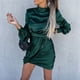 thumbnail image 2 of Moda mujer Sexy Casual nalgas O-cuello sólido largo Leeve Mini vestido Fridja  NMB2705, 2 of 9
