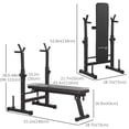 thumbnail image 2 of CoSoTower Adjustable Weight Bench, Foldable Bench Press with Barbell Rack and Dip Station for Home Gym, Strength Training Multiuse Workout Bench, Black, 2 of 7