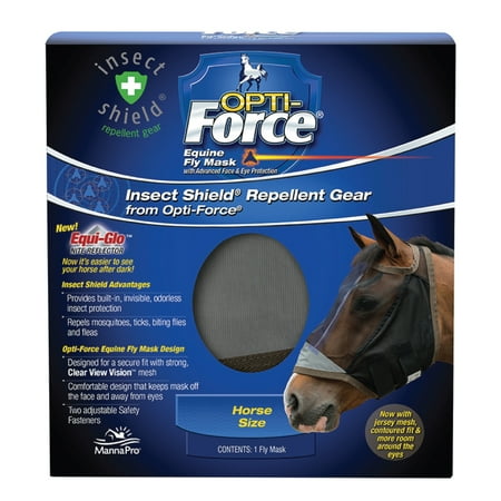 UPC: 0095668944803 | Manna Pro Opti-Force Fly Mask for Horses  Without Ears  1 Mask