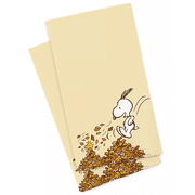 Peanuts Snoopy Harvest and Woodstock Leaf Jumping 3-ply Guest Towels Buffet Hostess Paper Napkins, 16-Count, Fall Autumn Thanksgiving