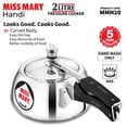thumbnail image 3 of Miss Mary Aluminium Handi Pressure Cooker, Small Inner Lid Cooker 2 Liters, Silver (MMH20) | For 2 Or 3 Persons, 3 of 4