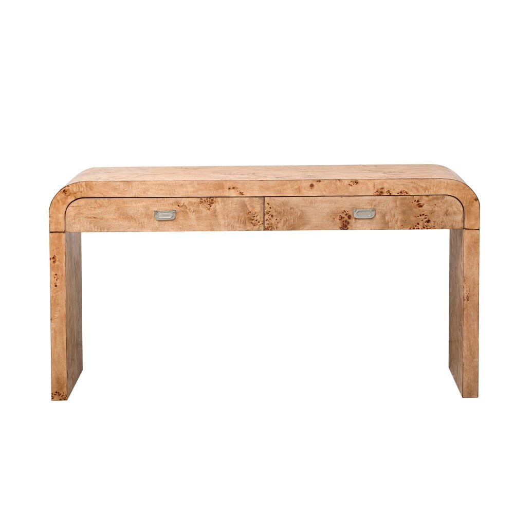 Modern Entryway Table with Burl Wood Veneer,Suitable for Entryway, Hallway, Living Room, Foyer, Corridor
