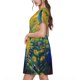 thumbnail image 2 of Fotbe Peacocks Vestido Largo de Moda para Mujer, Vestido Tipo Camiseta con Manga Corta y Estilo Casual a Rayas y Bloques de Color, 2 of 6