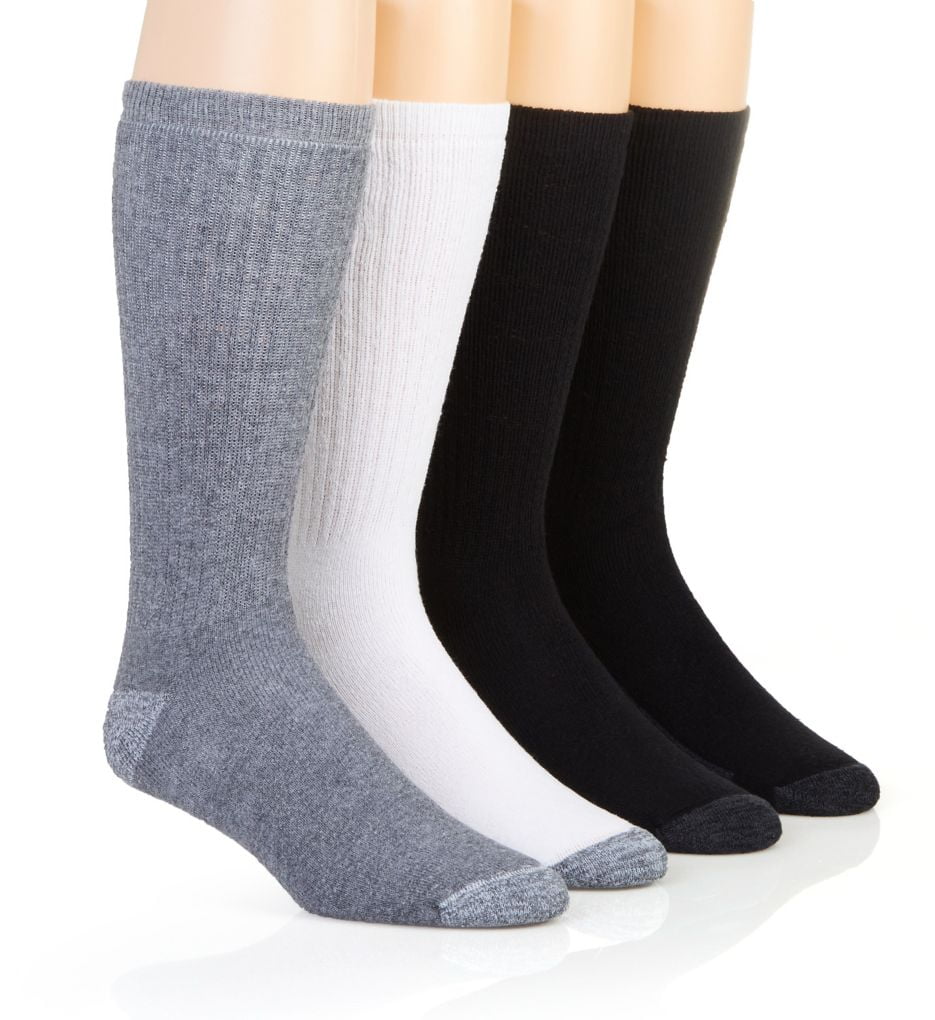 Men's Hanes ULC188 Ultimate Fresh IQ XTemp Crew Socks 8 Pack (white