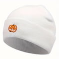 thumbnail image 1 of 1PC/2PCS Halloween Pumpkin Devil Embroidered Knitted Hat, funny woolen pullover hat for men and women WHITE One Size, 1 of 5