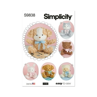 Simplicity Sewing Pattern 9838 - Plush Animals and Blanket by Elaine Heigl Designs, Size: OS (One Size)