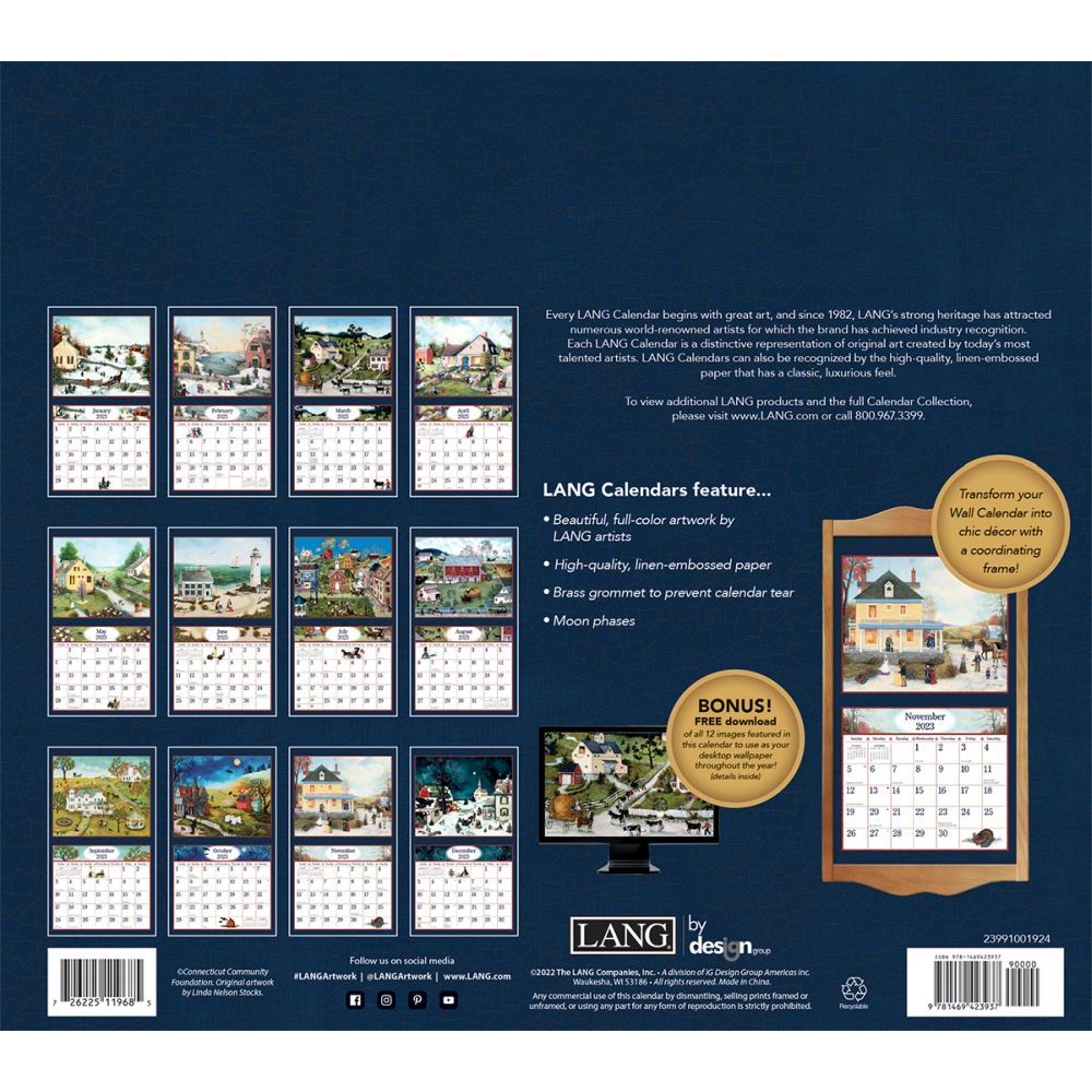 Calendario De Pared 2023 Linda Nelson Stocks - Arte Rural Por Estaciones