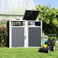 thumbnail image 2 of Outsunny Double Garbage Bin Shed, Lockable Storage Shed with Openable Lid, 2 of 9