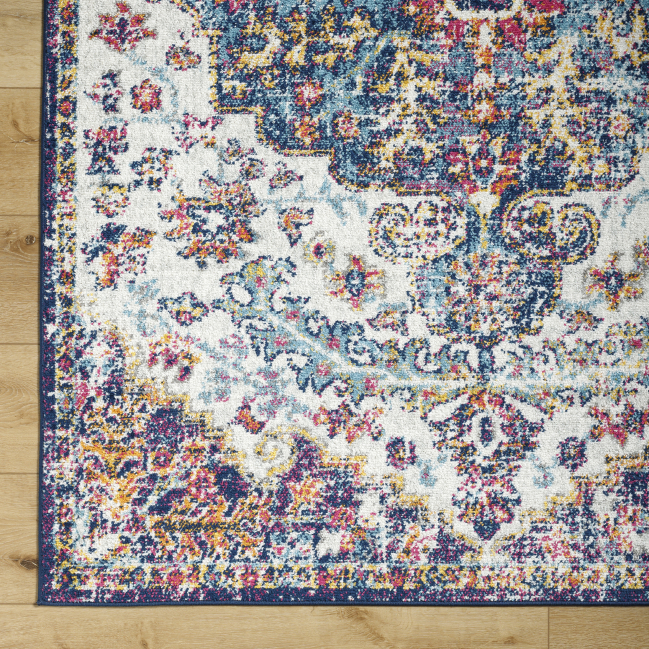 Livabliss Area Rugs for Living Room, 9x12 Harput Traditional Blue Rug, Bedroom Dining Room Home Decor Stain Resistant Carpet (8'10" x 12'6")