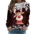 thumbnail image 1 of Sudaderas de Cuello Redondo de Navidad Para Mujer Moda Casual Manga Larga Estampado Tops Blusa Odeerbi ODB191251, 1 of 6