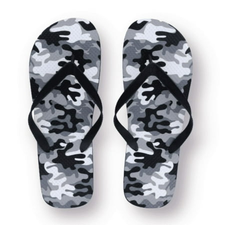 

Men s Juncture Urban Camo Rubber Flip-Flops - B/W Camo [Size S 6/7]