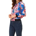 thumbnail image 4 of Chaqueta bomber para mujer Inspire Chic, corte ajustado, ligera, con cremallera, talla XS, azul lago, 4 of 7