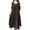 Coffee, variant on Summer Dress Saving! Women Dress Casual Short Sleeves Round-Neck Solid Long Dress Helf Sleeve Buttons Dress Wine XL