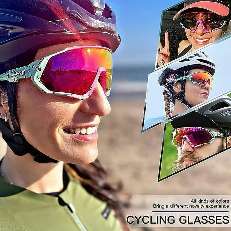 P-V Polarized Cycling Sunglasses for Men Women UV400 Polarized Sunglasses  for Riding Fishing Running