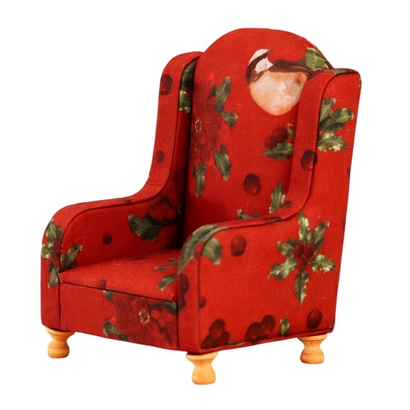 Zeiwohndc Miniature Armchair Model Floral Fabric Couch Dollhosue Living Room Furniture