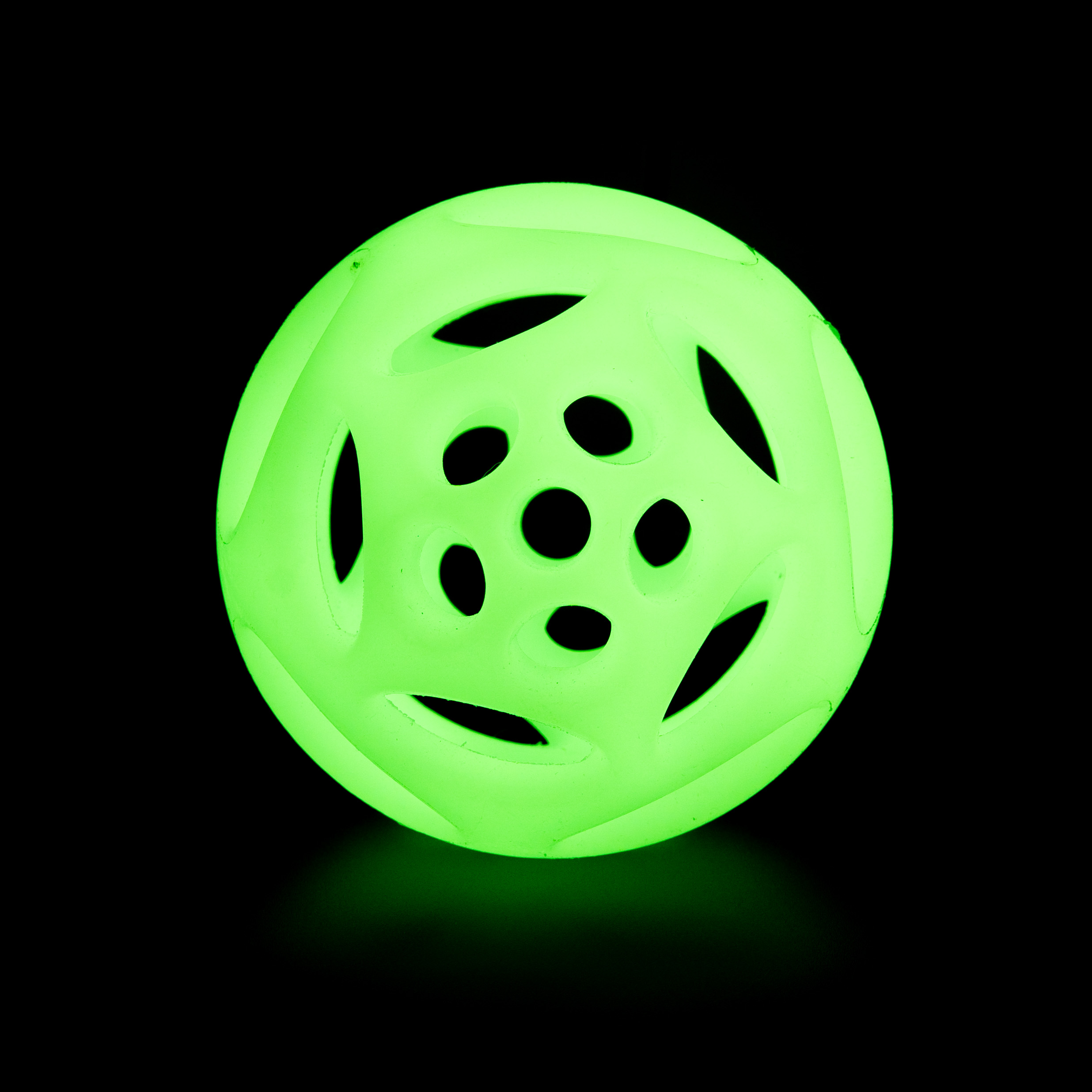 Chew King By Mammoth Glowing Fetch Ball, All-Natural Rubber Lattice Ball Dog Toy, Yellow, Medium, 2 Pack