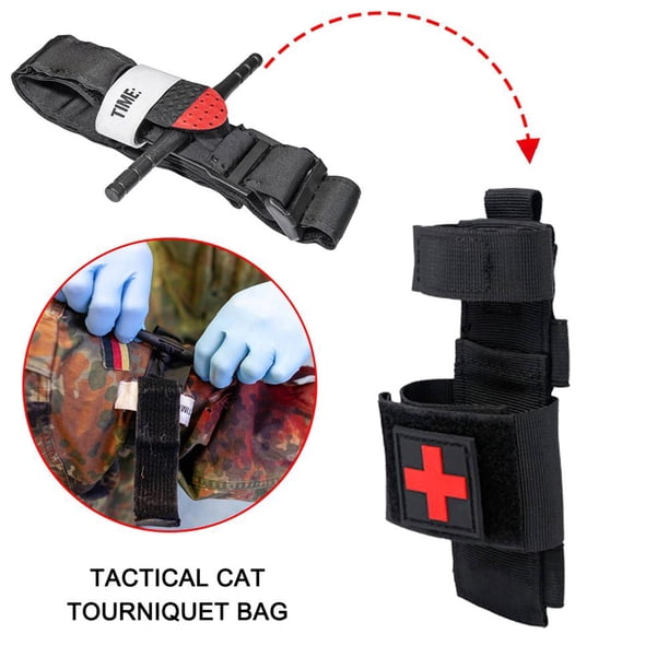 Bolsa de torniquete CAT multifunción Bolsa Molle de cizalla para hemostasia rápida (negro)