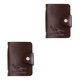 thumbnail image 4 of Qarigey Estuche para tarjetas de moda Cartera de bolsillo de cuero de imitación Bolso portatarjetas de crédito portátil Tarjetero marrón 2piezas Qarigey CBP056507, 4 of 6