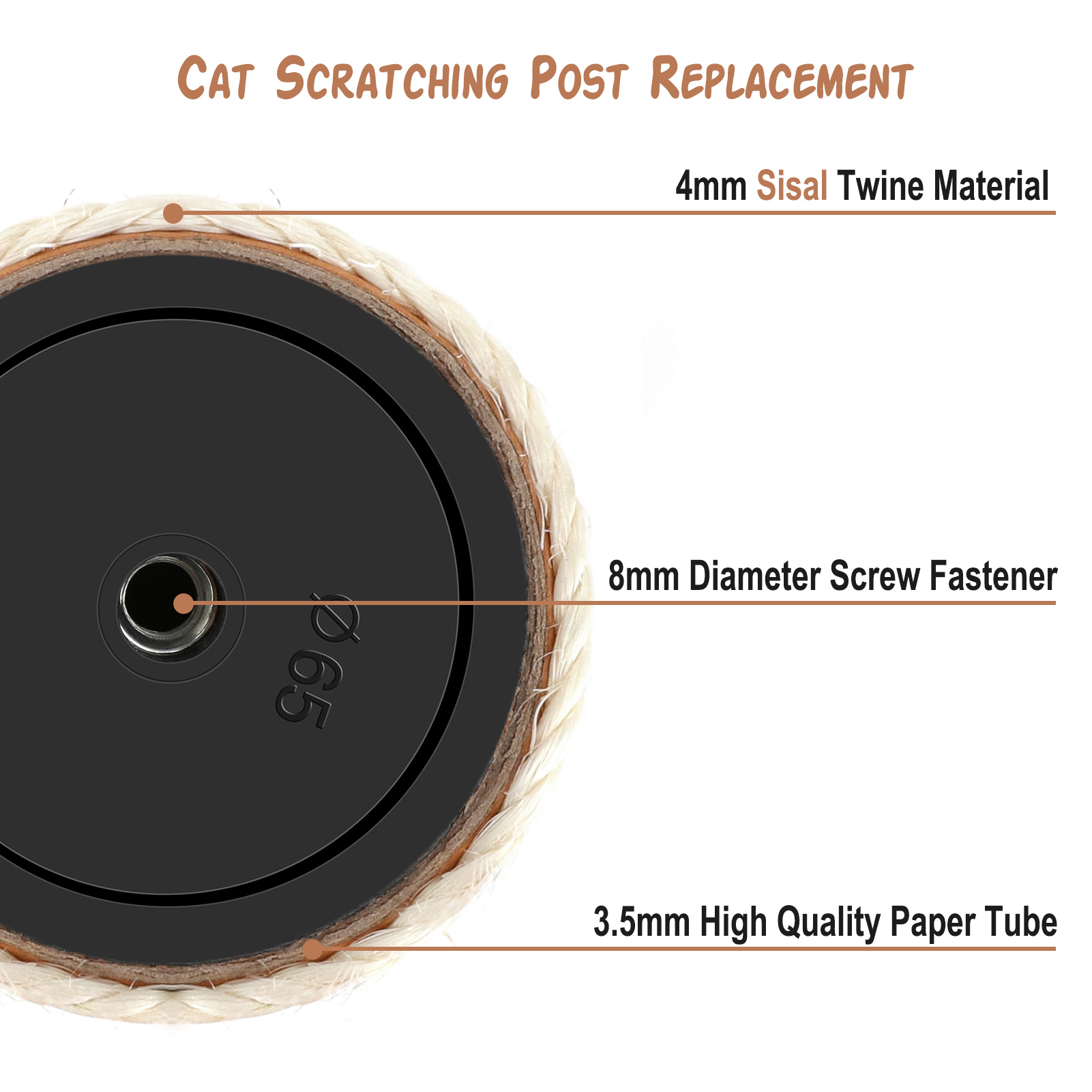LifeIdeas M8 Cat Scratching Post Replacement Sisal Poles (2-Pack) photo 4
