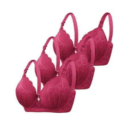 GZWYHT Full Coverage Bra Clearance Bras for Women Womens Soft Ventilate Daily Comfort Wireless Gather Together Weaving Bra Seamless Bras Tshirt Bras Push Up Bra J C