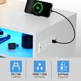 Hommpa Modern Nightstand with USB Outlets Charging Station High Gloss