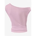 thumbnail image 4 of Women One Shoulder Ruched Crop Tank Tops Casual Off The Shoulder Twist Strap Summer Tanks Tops Going Out Crop Shirts, 4 of 5