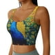 thumbnail image 2 of Fotbe Peacocks Sujetador Deportivo Largo sin Aros para Mujer con Almohadillas y Soporte Medio, Transpirable y Absorbente, Camiseta Tipo Chaleco o Tank Top-Large, 2 of 8