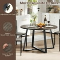 thumbnail image 4 of Gymax 47'' Round Dining Table w/Metal Pedestal Base Stable X-shaped Base for Kitchen Gray & Oak, 4 of 10