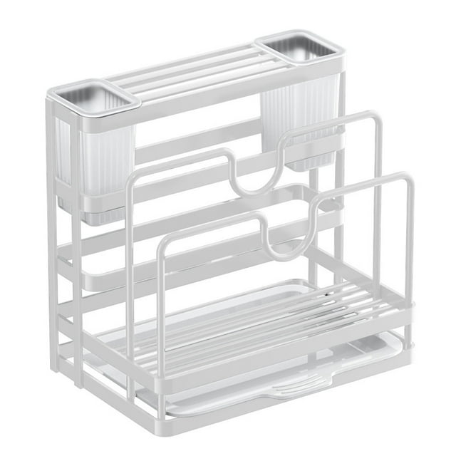 Dvruxg Stainless Steel Knife Storage Rack, Multifunctional Cutting Board Stand, Utensil Organizer for Kitchen & Home Use