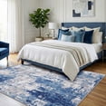 thumbnail image 2 of NewBuros Area Rugs 5'x7', Modern Abstract Non-Slip Washable Rugs for Living Room, Soft Low Pile Stain Resistant Indoor Carpet for Bedroom Dining Room Playroom, Gray Blue, 2 of 11