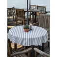 thumbnail image 2 of Outdoor Tablecloth with Umbrella Hole Zipper Blue Striped Round Tablecloth 54" Waterproof Outside Table Cloth Modern Simple Farmhouse Beige Vintage Patio Table Cover Tablecloths for Picnic Party, 2 of 8