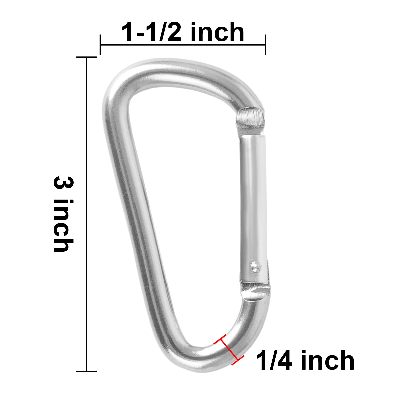 GOGO 24 Pcs Carabiner Keychain Heavy Duty D-Shaped Carabiner 3 inch Aluminum Clip Camping Carabiner - Assorted