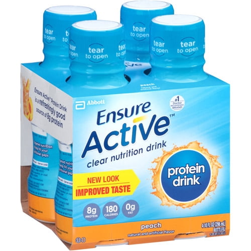 Ensure Active Protein, Peach, 10 Fl oz bottles, 4 Ct